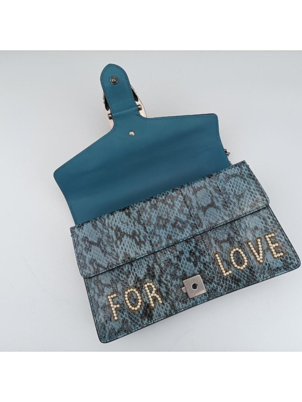 ★SOLD★ Gucci Dionysus Blue Multicolor Snakeskin Messenger Bag - Picture 14 of 15